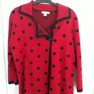 Mercer SS Red & Black polka dot Jacket Large
